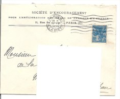 Enveloppe 1929 Avec Entête Société Encouragement Pour Amélioration Races Chevaux  - Timbre Jeanne D'Arc Orléans - Reiten