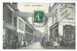 Ancienne CPA Lillers P De C Rue De L'église épicerie Bazar Lillerois Seuwin Fromantel Au Bon Marché Vincent Et Fils - Lillers