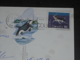 LETTRE CANADA AVEC YT 1172 - CARIBOU - ORQUE ORCA LION DE MER COLOMBIE BRITANNIQUE - - Cartas & Documentos