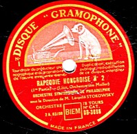 78 Trs 30 Cm état EX ORCHESTRE SYMPHONIQUE DE PHILADELPHIE - RAPSODIE HONGROISE N° 2  1re Partie Et Fin - 78 T - Disques Pour Gramophone