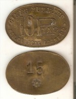 MONEDA LOCAL DE GINES FUENTES - MERCADO CENTRAL DEL BORNE DE 10 PTAS (COIN) RARA -  Monnaies De Nécessité