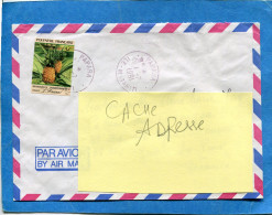 MARCOPHILIE-lettre-POLYNESIE FSE- Pour Françe -cad- PAPARA 1991-  Stamps-N°372-non Dentelé Ananas - Briefe U. Dokumente