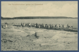 Ostseekolonie Niendorf Bei Travemünde Urlauber Beim Baden, Gelaufen 1915 (AK594) - Luebeck-Travemuende