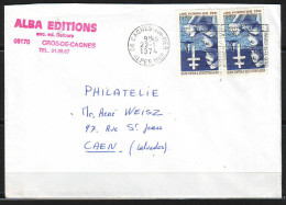 Lettre De 06 CAGNES Sur MER  Le 22 1 1974  Avec 2 Timbres De BIR-HAKEIM Pour CAEN - Lettres & Documents