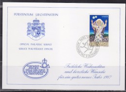 = Carte De Bonne Année Vaduz 9.12.89 Liechtenstein Service Philatélique Officiel - Briefe U. Dokumente