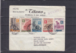 Hôtellerie - Timbres Sut Timbres - Temples - Saint Marin - Lettre De 1959 ° - Cartas & Documentos