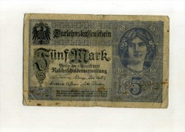 - ALLEMAGNE EMPIRE . BILLET 5 M. 1917 . - 5 Mark