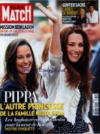 Paris Match N° 3234 -  Pippa, L’adieu De Brigitte Bardot : Mort De Gunter Sachs - 12 Mai 2011 - General Issues