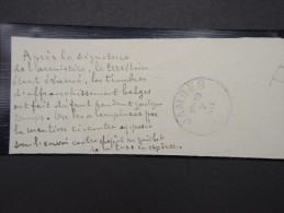 BELGIQUE - Oblitération De Fortune En 1919 Avec Descriptif écrit à La Main - Fragment - à Voir - Lot P9361 - Fortune Cancels (1919)