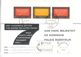 1966 Vluchtelingkaart Retour Afzender Met Blok  NVPH 858 - Brieven En Documenten