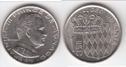 **** MONACO - 1 FRANC 1975 RAINIER III  **** EN ACHAT IMMEDIAT !!! - 1960-2001 Nieuwe Frank