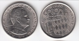 **** MONACO - 1 FRANC 1974 RAINIER III  **** EN ACHAT IMMEDIAT !!! - 1960-2001 Nieuwe Frank