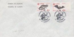 128  FDC Conseil De L'Europe + Europa 1986 Sur Enveloppe Officielle R  TTB (cachet Machine - Machinenstempel) - 1986