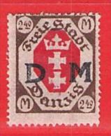 MiNr.19  Xx   Deutschland Freie Stadt Danzig Dienstmarken - Dienstmarken