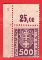 MiNr.25 Xx  ER Deutschland Freie Stadt Danzig Portomarken - Postage Due