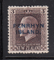 Penrhyn Island MH Scott #22 SG #25 Penrhyrn Island Overprint On NZ 3p George V - Penrhyn