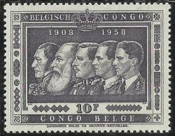 BELGIAN CONGO BELGA BELGE 1958 KINGS OF BELGIUM RE DEL BELGIO 10 F. MLH - Unused Stamps