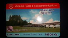 Myanmar-myanma Posts-g.s.m-(5510130100291634)-(10.000ks)-(12)-used+1.card Prepiad Free - Myanmar (Burma)