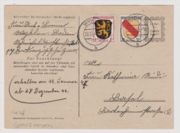 Heimat DE BW WYHLEN 1946-12-28 45 Pf. Frankatur Im Grenzrayon - Other & Unclassified