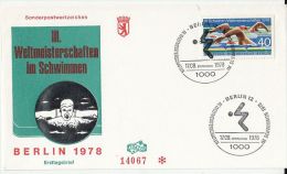 27450- SWIMMING, WORLD CHAMPIONSHIP, COVER FDC, 1978, GERMANY - Schwimmen