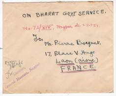 LETTRE - INDE - NAGPUR G.P.O  02/05/1954 Pour La France - Storia Postale