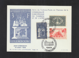 Luxemburg MK 1956 Communaute Du Charbon Et De L'Acier - Maximum Cards