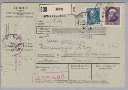 Heimat DE BAY Aubing 1916-11-07 Paketkarte Nach Konstantinopel - Storia Postale