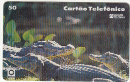 BRAZIL(Telerj/Sistema Telebras) - Aligators, Used - Crocodiles And Alligators