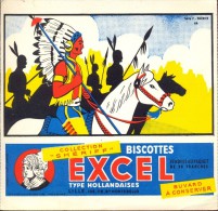 Buvard Vloeipapier Reclame Biscottes Excel Lille - Collection Shériff - Indien Indiaan - Dulces & Biscochos