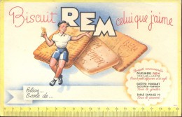 Buvard Vloeipapier Reclame Biscuit REM - Dulces & Biscochos