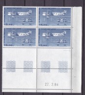 France PA  57 Farman Bloc De 4 Coin Daté 22 2 84   Neuf ** TB MNH Sin Charnela Cote 42 - Poste Aérienne