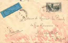 GRAND LIBAN Lettre De BEYROUTH Du 12 Octobre 1935 Via MONTPELLIER (par Avion En Arabe) - Covers & Documents