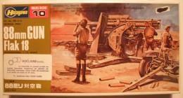 Maquette Ancienne Char Minibox 10 88 Mm Gun Flak 18 Ref Mb-010:250-Hasegawa - Military Vehicles