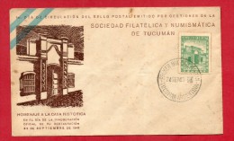ARGENTINA 1943 DECORATED FDC (Architecture, History, Tucumán, Casa De La Independencia, Argentina Independence) - Brieven En Documenten