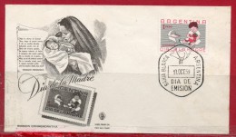 ARGENTINA 1959 DECORATED FDC (Motherhood, Mother's Day, Childhood, Doll, Music, French Horn) - Brieven En Documenten