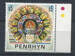 145 PENRHYN 1996 - J O Anneau Flamme Drapeau  (Yvert 432) Neuf ** (MNH) Sans Trace De Charniere - Penrhyn