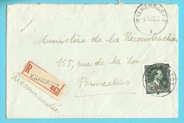 724T (-10%) Op Brief Aangetekend Met Stempel WELKENRAEDT (Oostkantons) (cantons De L´Est) - 1946 -10 %