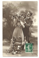 Cp, Couple, Bonne Année, Voyagée 1913 - Paare