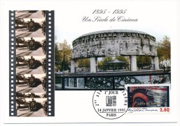 FRANCE - 4 Cartes Maximum - Un Siècle De Cinéma - Premier Jour 1995 - 1990-1999