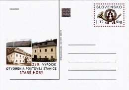 Slovakia - 2015 - 230th Anniversary Of Post Office In Stara Hora - Postcard With Printed Stamp And Hologram - Cartes Postales