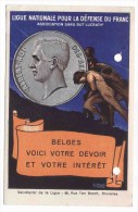 BELGIQUE LIGUE NATIONALE POUR LA DEFENSE DU FRANC BELGE - Monete (rappresentazioni)