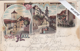 Baden Würtemberg Hall, Gruss Aus..., Weiler Thor, Josephsturm Und Folter-Turm, Cachet Bahnpost 135, Carte Sa Carte Salie - Schwaebisch Hall