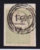 ASI LOMBARDO VENETO : 1854 Frammento Di Marca Da Bollo 15 C, ( N.F3 ) - Lombardo-Vénétie