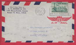 182333 / 1948 - 15 C. - ROSTON FLAMME .. ASK YOUR POSTMASTER , Statue  Liberty New York Skyline Lockheed Constellation - 2c. 1941-1960 Covers