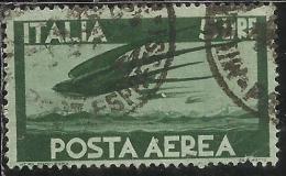 ITALIA REPUBBLICA ITALY REPUBLIC 1945 POSTA AEREA AIR MAIL DEMOCRATICA LIRE 5 USATO USED OBLITERE´ - Correo Aéreo