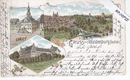 Sachsen, Waldenburg, Gruss Aus..., Trois Vues, Litho Défraichie - Waldenburg (Sachsen)