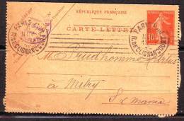 KRAG Sur CARTE LETTRE De PARIS XVIII R.de CLIGNANCOURT 7.L.D.  SEMEUSE 10c Rge Pour MITRY MORY - Letter Cards