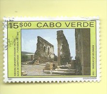 TIMBRES - STAMPS - CAP VERT / CAPE VERDE - 1991 - FORTERESSE S. FILIPE -RIBEIRA GRANDE - SANTIAGO - TIMBRE OBLITÉRÉ - Cape Verde