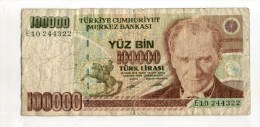 - TURQUIE  . BILLET   100000 L. 1970 . - Turquie