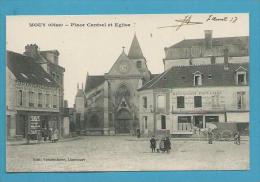 CPA Commerces Place Cantrel Et Eglise MOUY 60 - Mouy